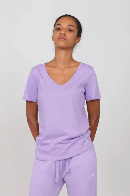 Deep Neck Jersey T-Shirt Purple sold by Ivalo.com