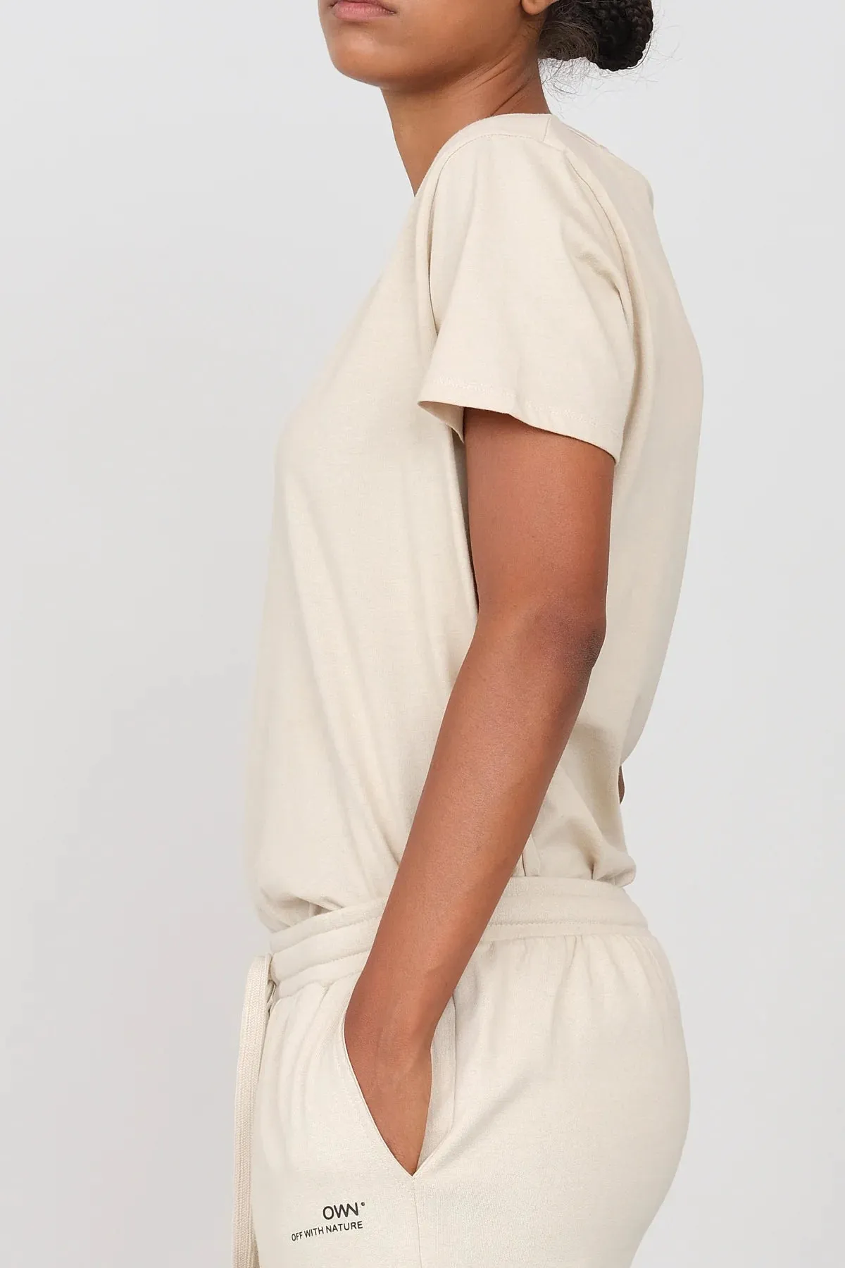 Deep Neck Jersey T-Shirt Ecru sold by Ivalo.com product image thumbnail 2