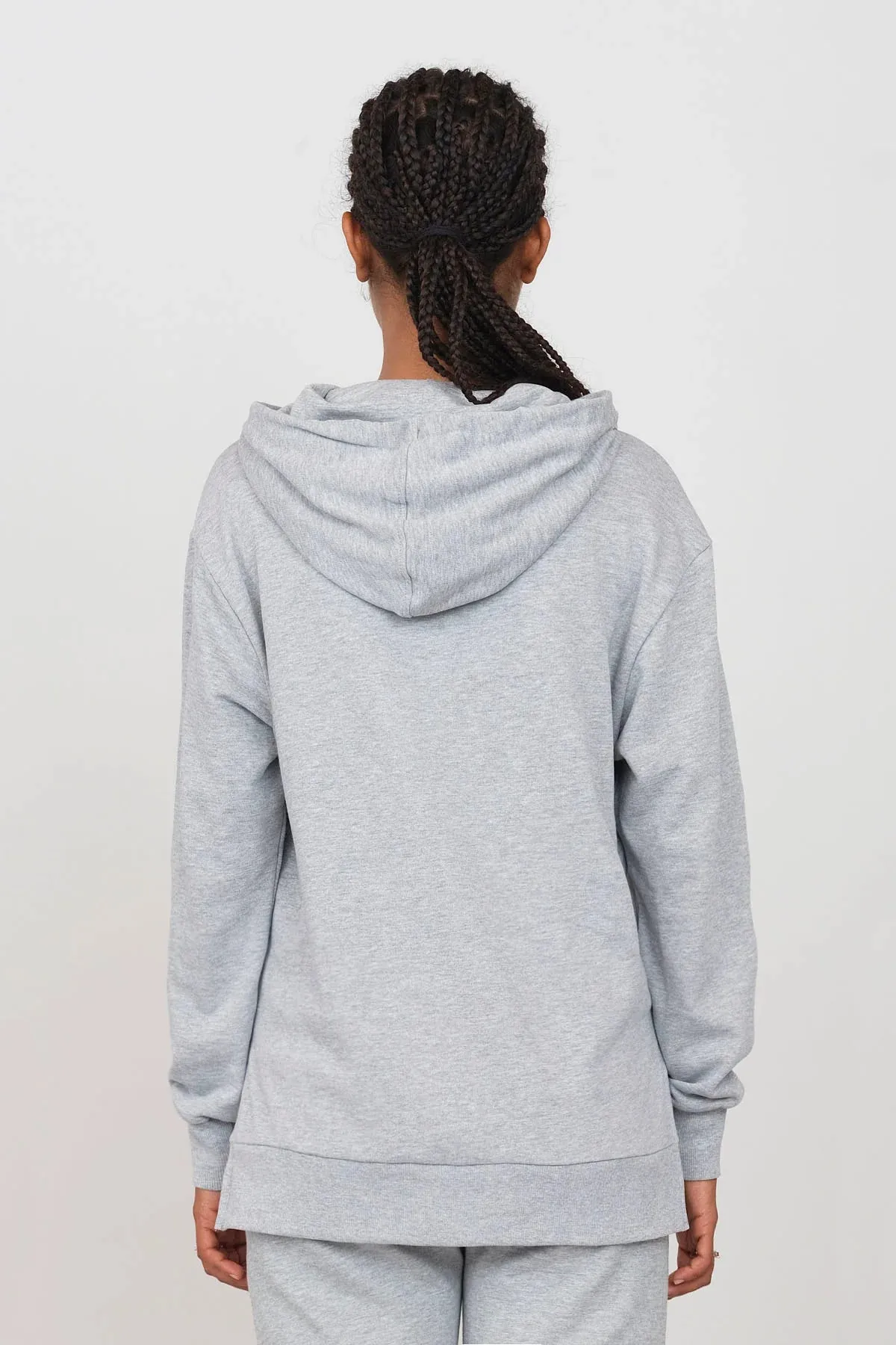 Gauzy Hoodie With Side Slits Grey sold by Ivalo.com product image thumbnail 4