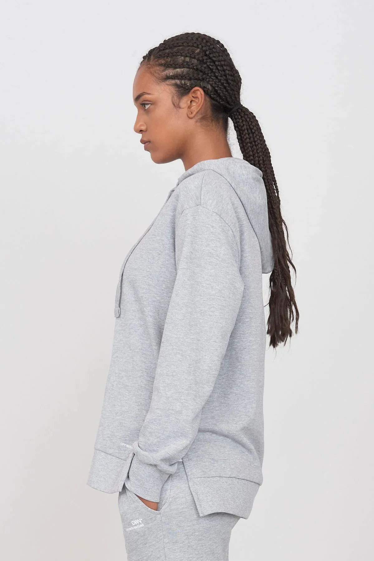 Gauzy Hoodie With Side Slits Grey sold by Ivalo.com product image thumbnail 2