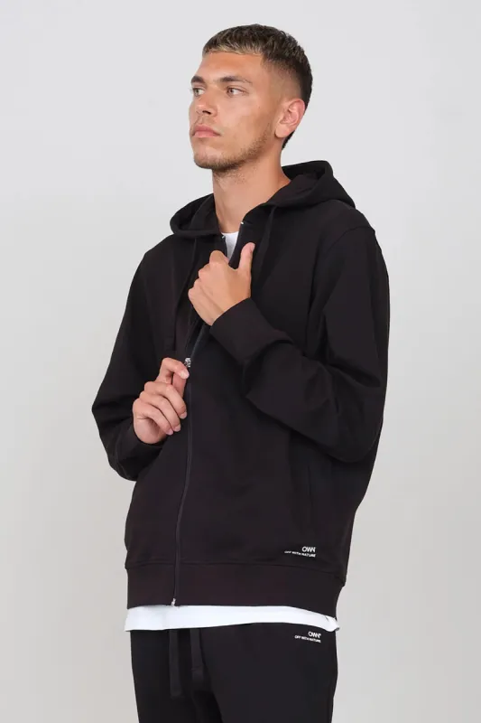 Gauzed Hoodie With A Zipper Black sold by Ivalo.com