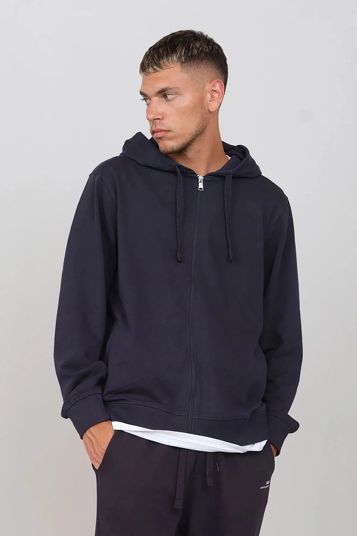 Gauzed Hoodie With A Zipper Blue sold by Ivalo.com