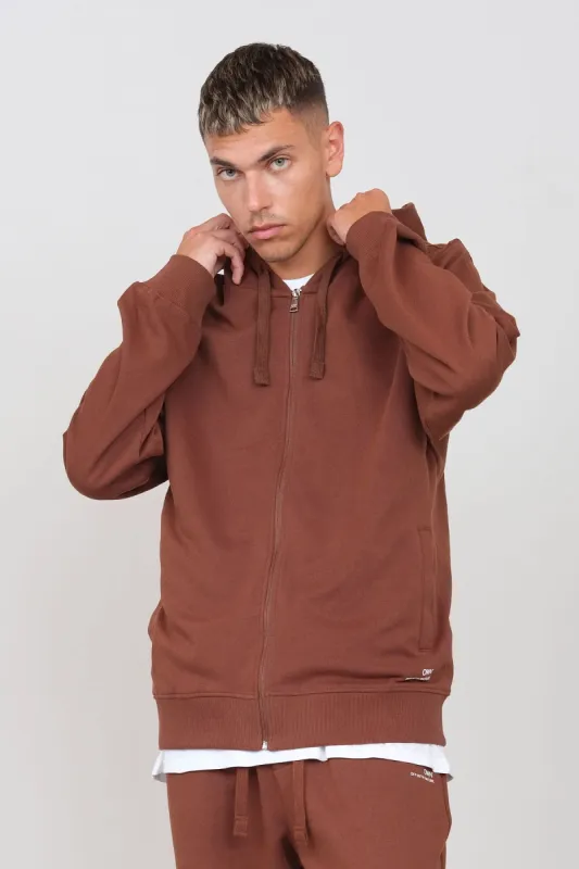 Gauzed Hoodie With A Zipper Brown sold by Ivalo.com