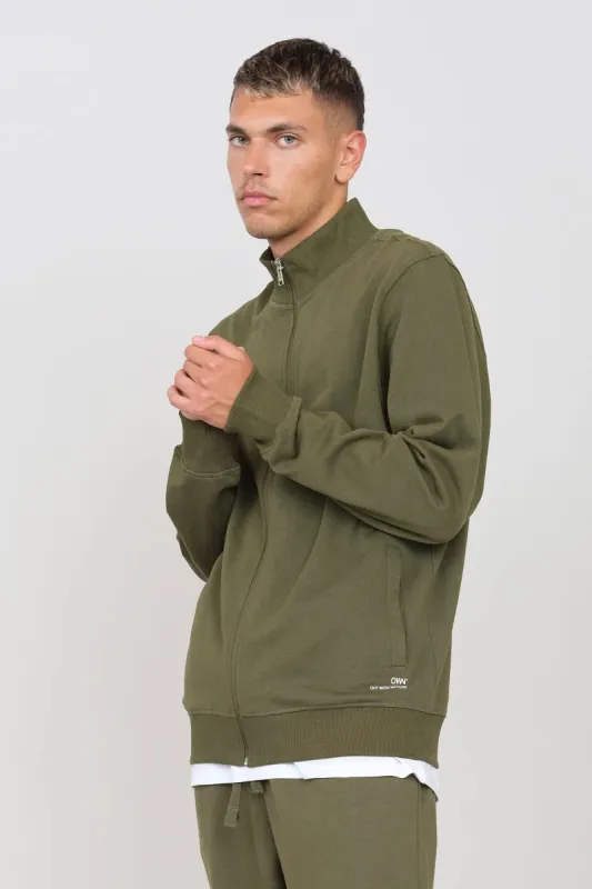 Gauze Sweatshirt With A Zipper Military Green sold by Ivalo.com