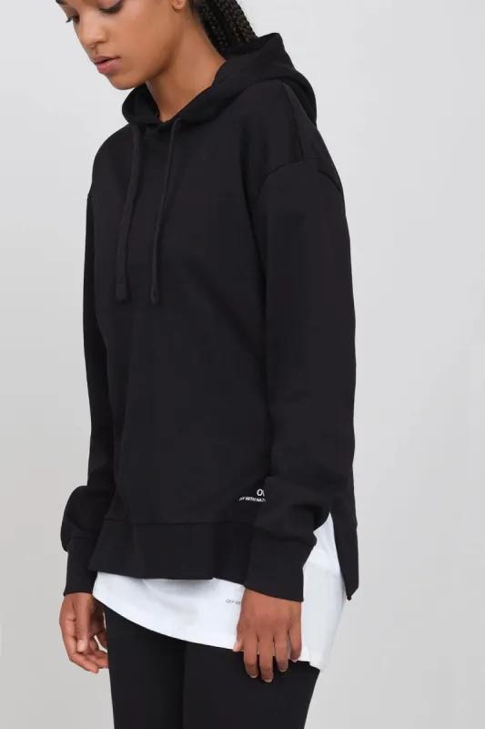 Hoodie With Side Slits Black sold by Ivalo.com