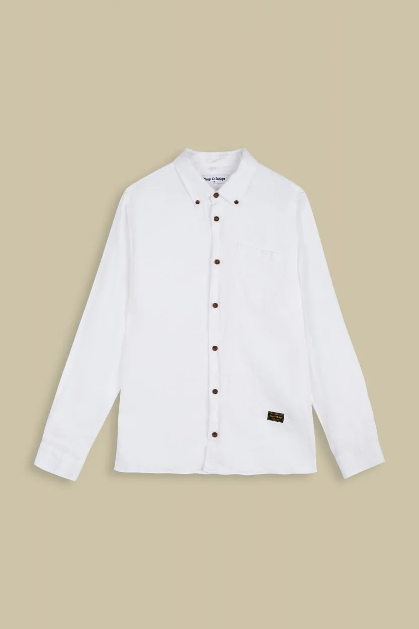 Enda Pocket Shirt Optical White Linen sold by Ivalo.com product image thumbnail 2