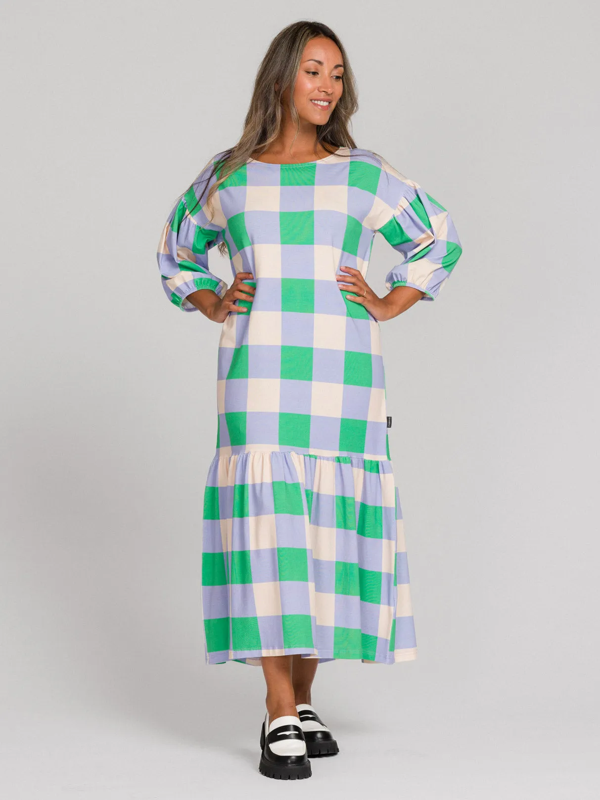 Niki Dress Xadrez Lavender sold by Ivalo.com