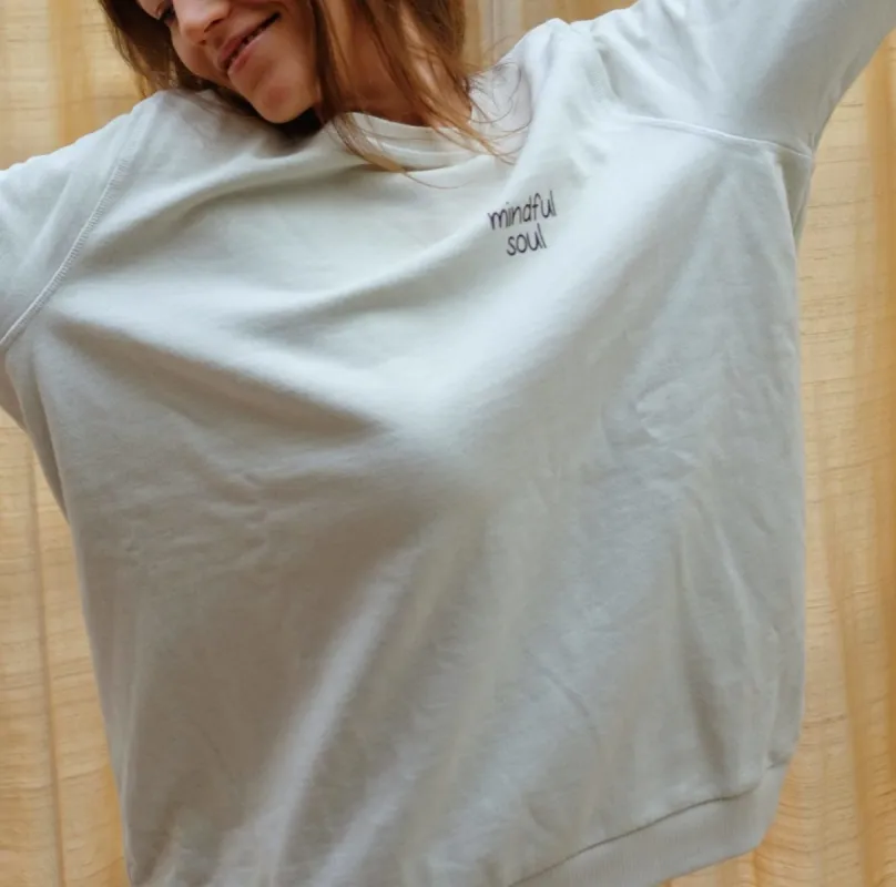 Feel Good Sweater Embroided Mindful Ecru sold by Ivalo.com