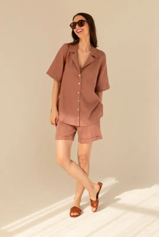 Cassis Linen Set Light Chocolate sold by Ivalo.com