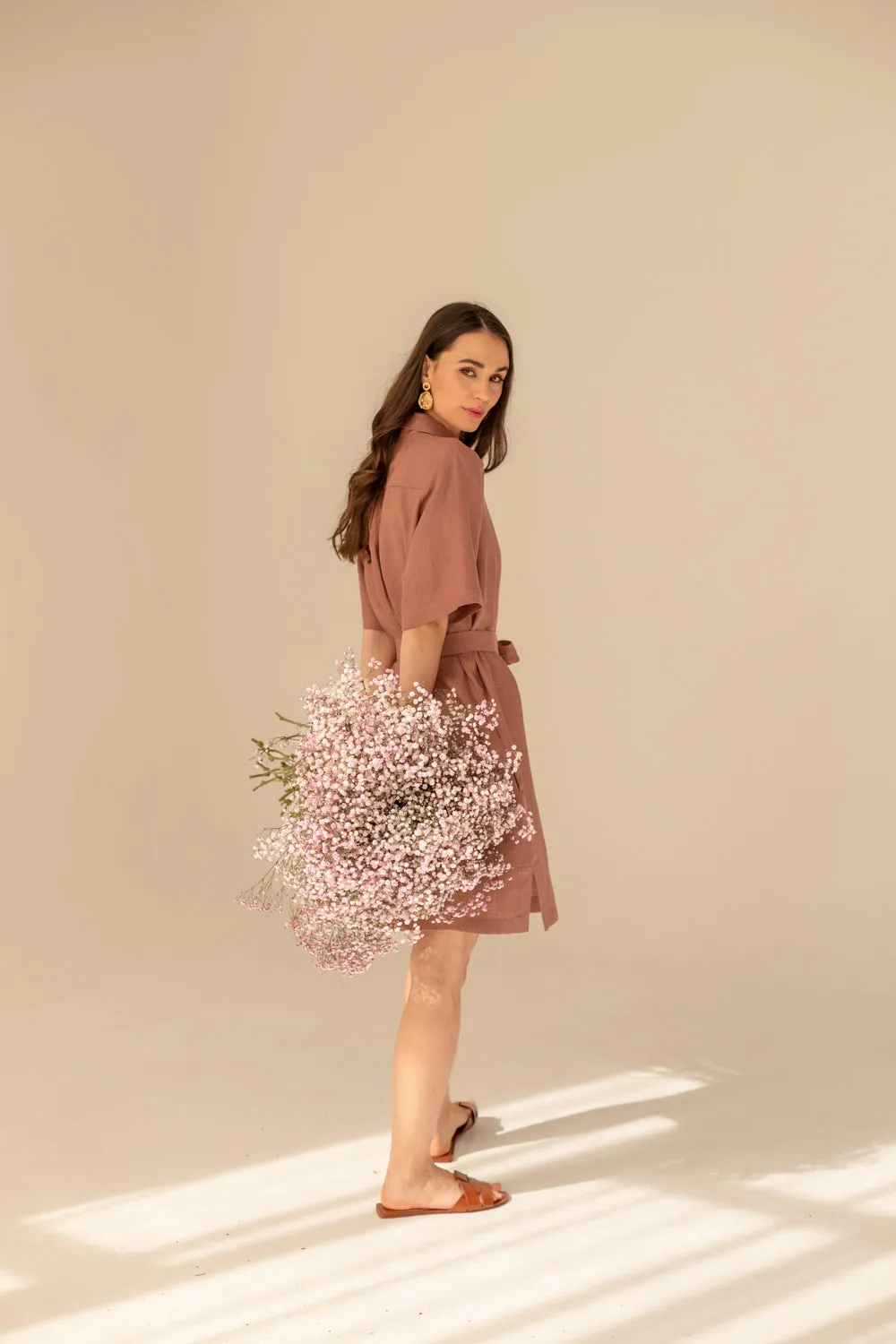 Soleil Linen Dress Light Chocolate sold by Ivalo.com product image thumbnail 4