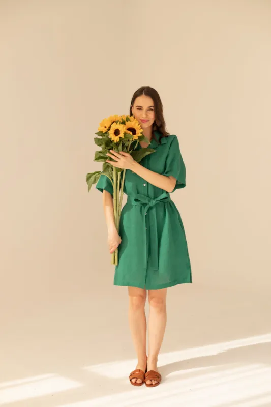 Soleil Linen Dress Green sold by Ivalo.com