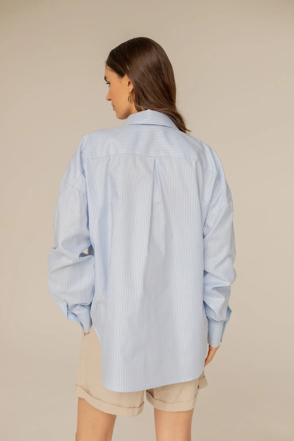 Classic Blue Striped Oversize Shirt sold by Ivalo.com product image thumbnail 2