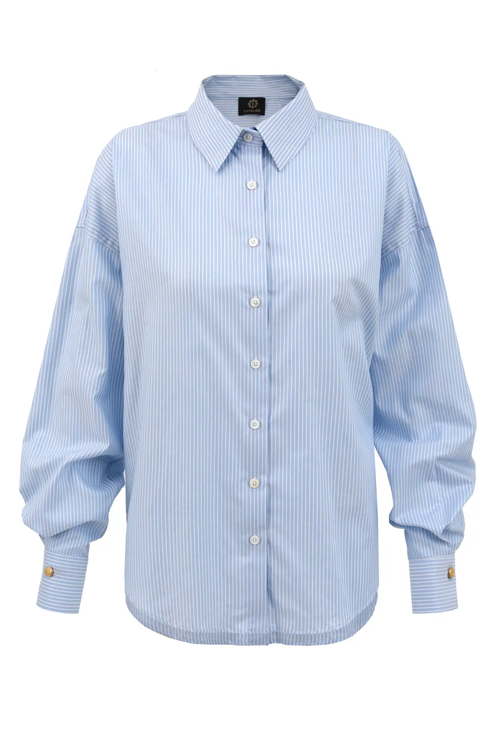 Classic Blue Striped Oversize Shirt sold by Ivalo.com product image thumbnail 3