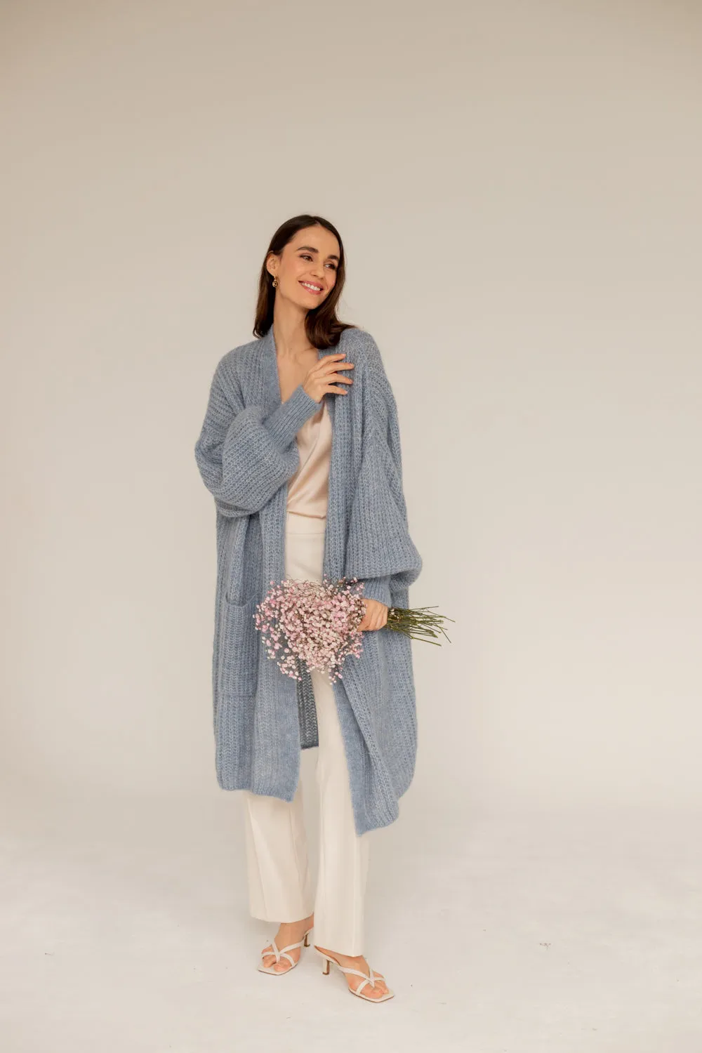 Mohair Alpaca Blue Cardigan sold by Ivalo.com product image thumbnail 5