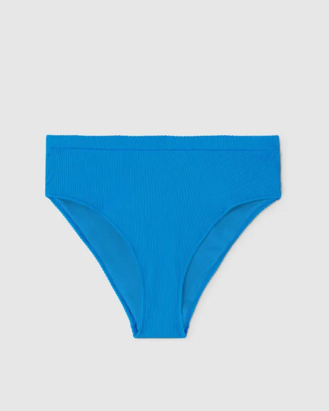 High Cut Bikini Briefs Turquoise Blue Rib sold by Ivalo.com