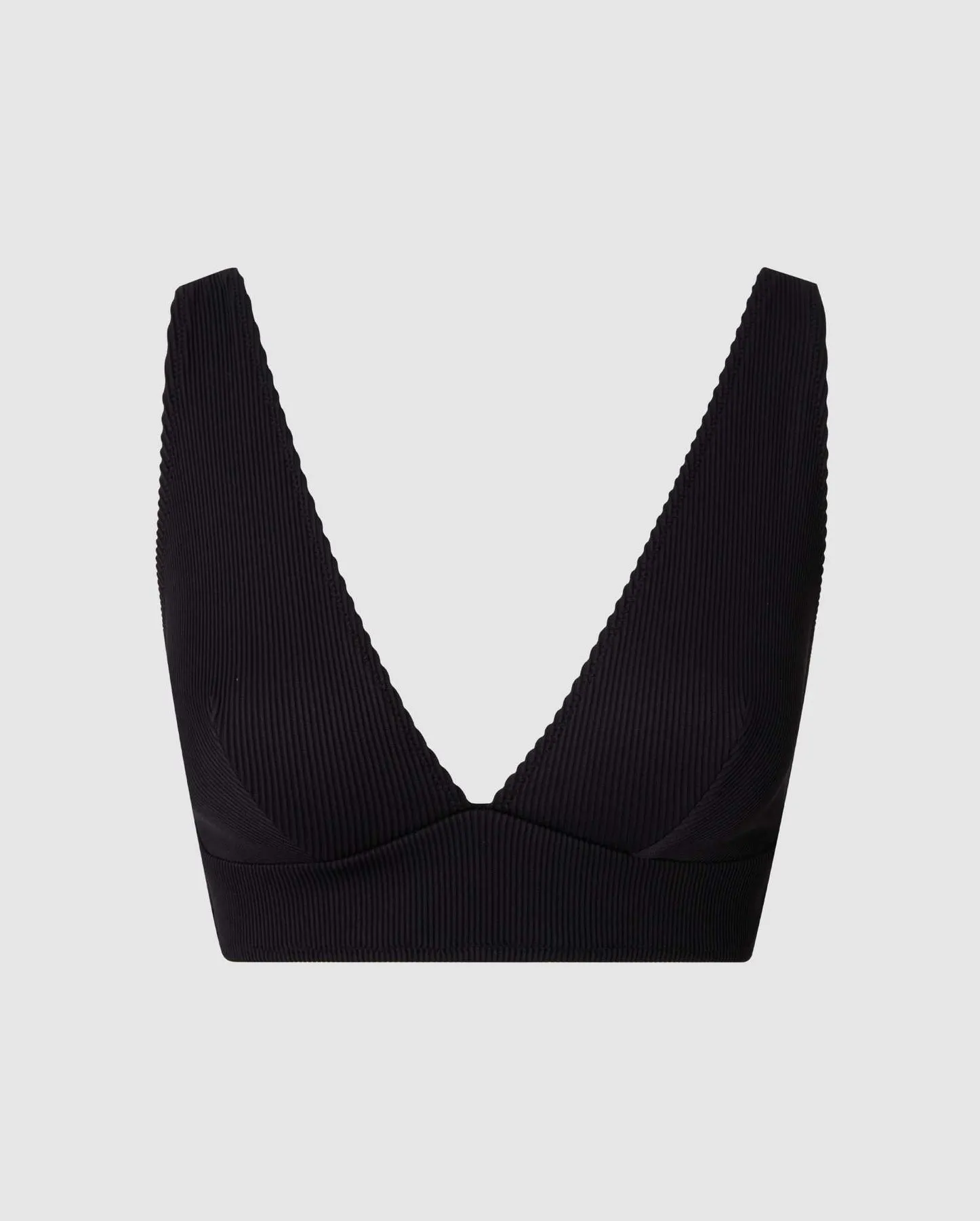 Plunge Bikini Top Black Rib sold by Ivalo.com