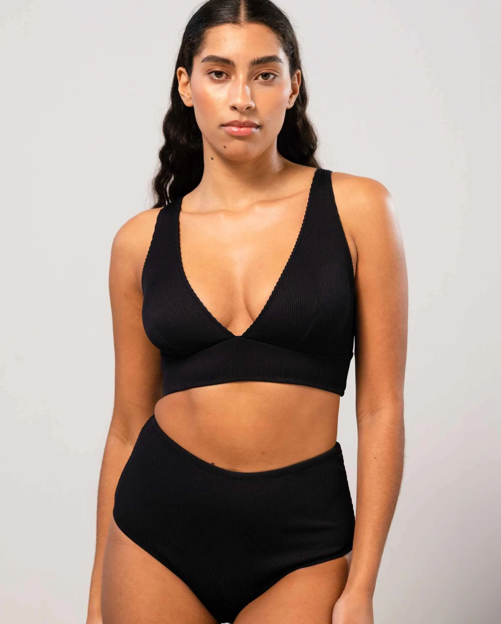 Plunge Bikini Top Black Rib sold by Ivalo.com product image thumbnail 4
