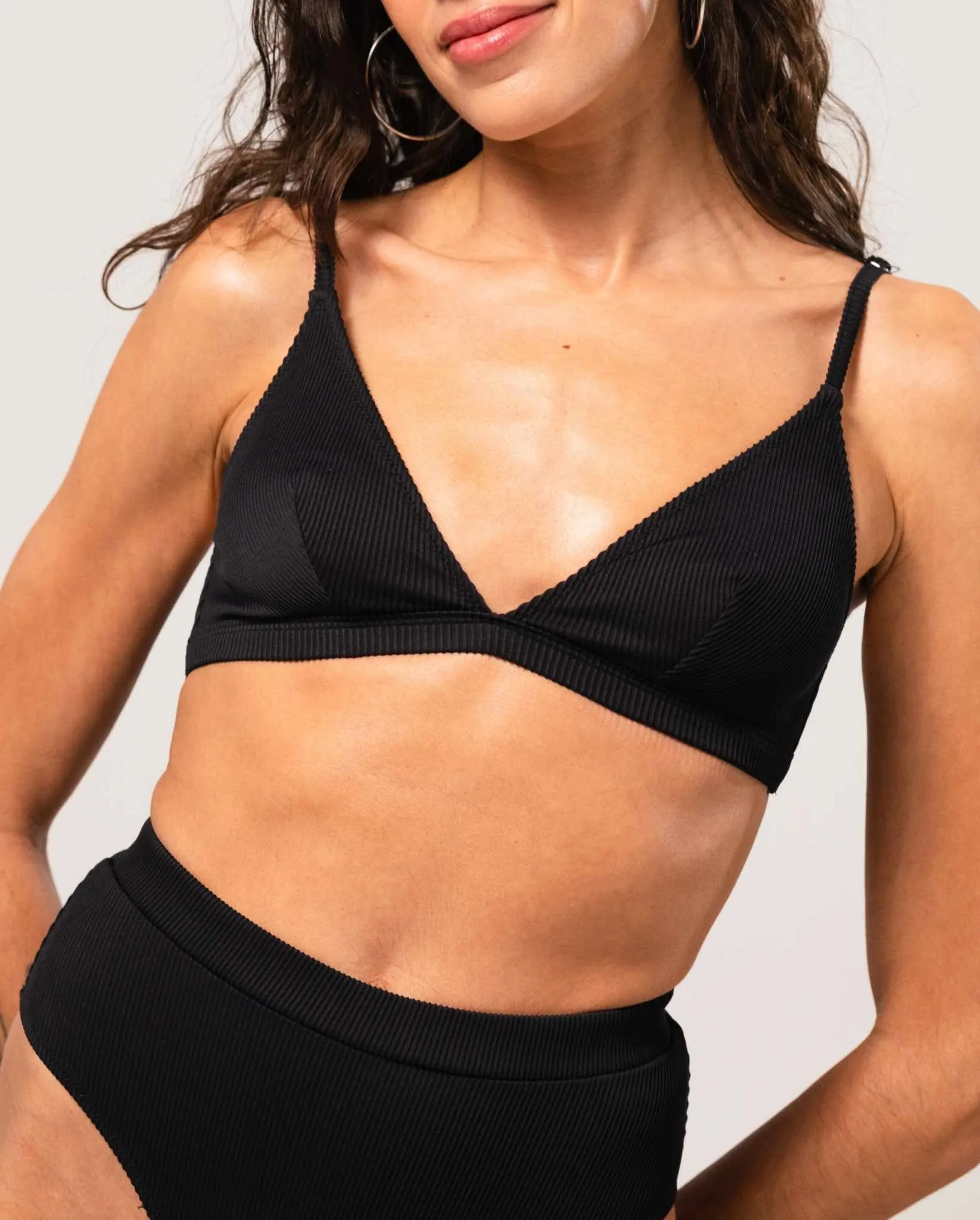 Triangle Bikini Top Black Rib sold by Ivalo.com product image thumbnail 2