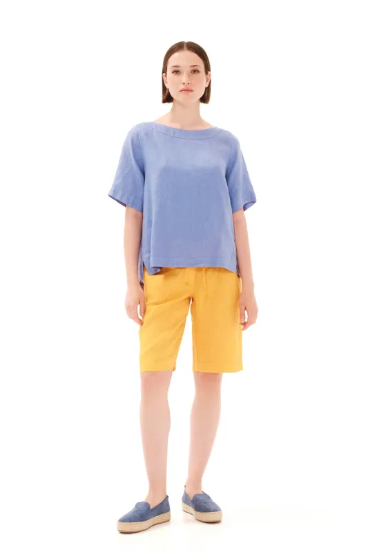 Elastic Waistband Linen Bermuda sold by Ivalo.com