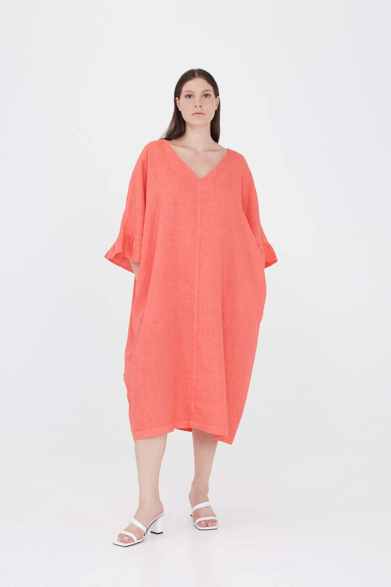 Loose Fit Ruffled Sleeves Linen Dress sold by Ivalo.com product image thumbnail 3