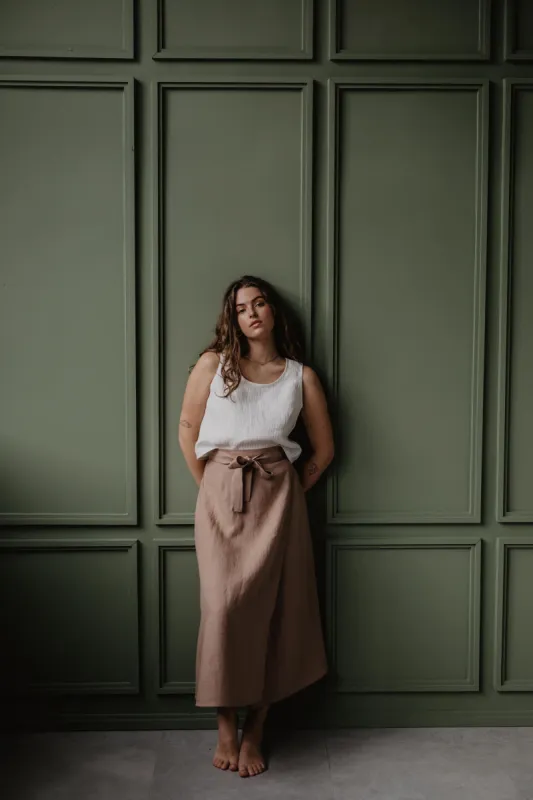 Iris Linen Wrap Skirt sold by Ivalo.com