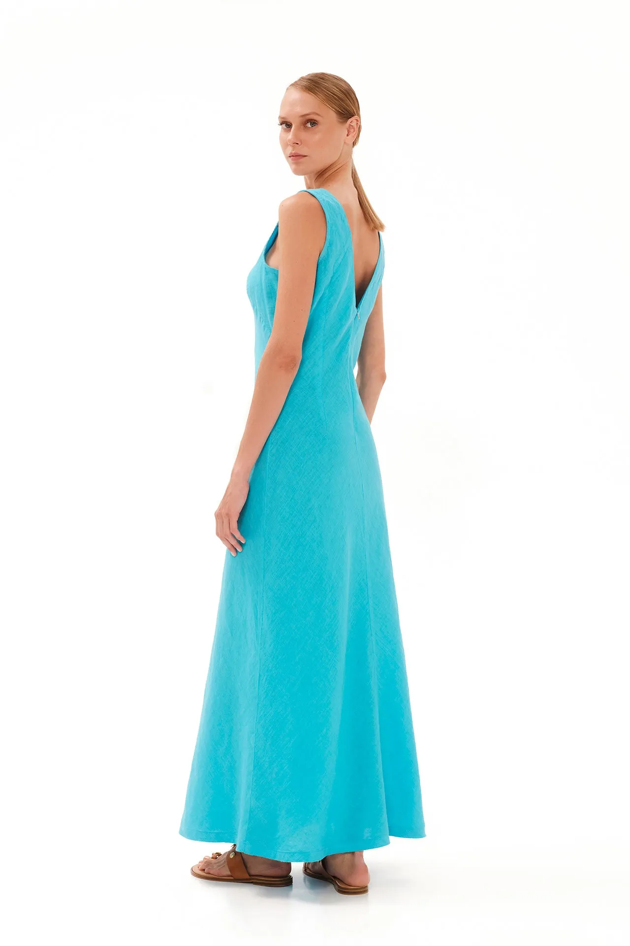 V-Neck Maxi Linen Dress sold by Ivalo.com product image thumbnail 2