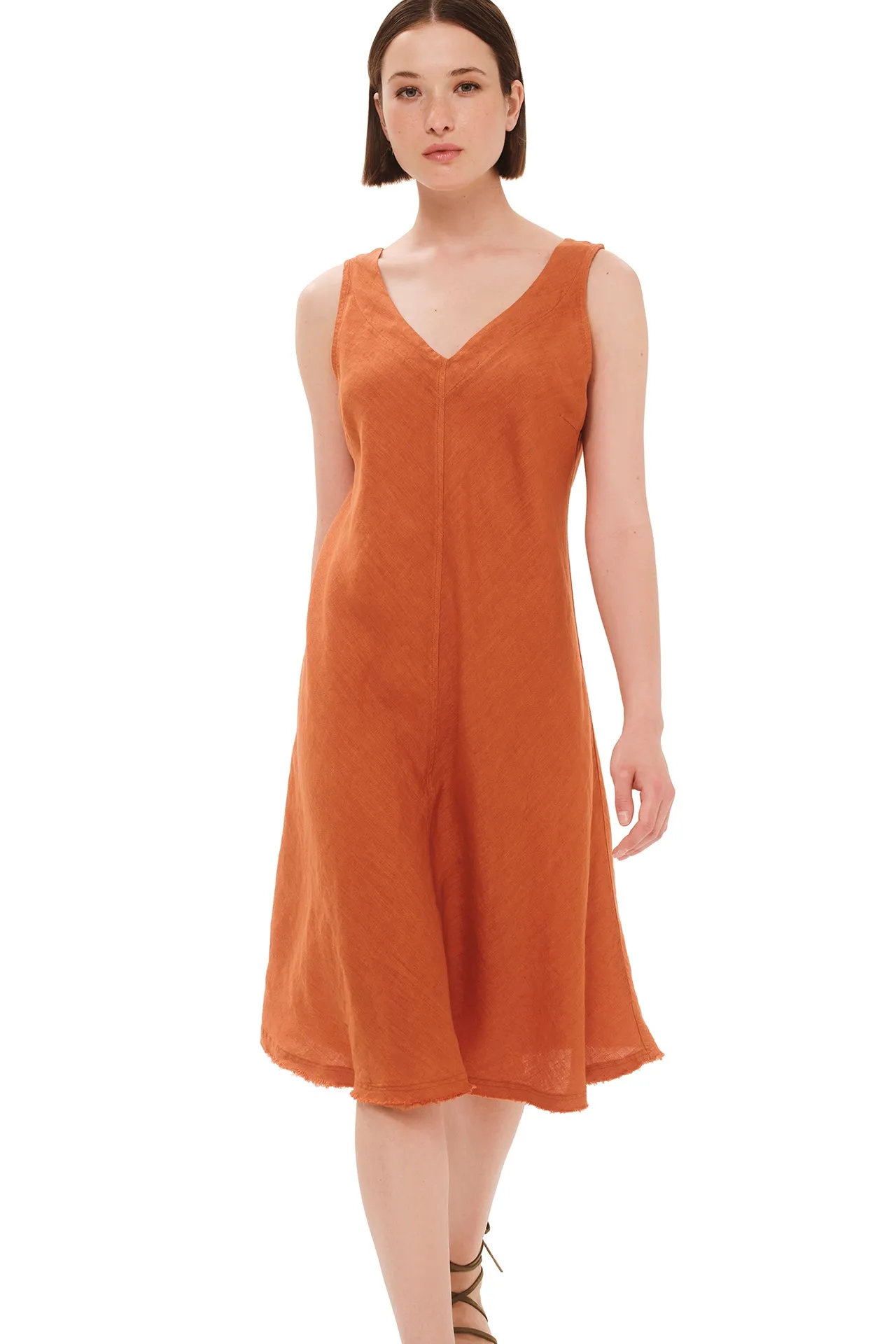 V-Neck Flared Linen Dress sold by Ivalo.com product image thumbnail 2