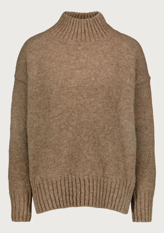 Minna Funnel Neck Sweater Beige sold by Ivalo.com