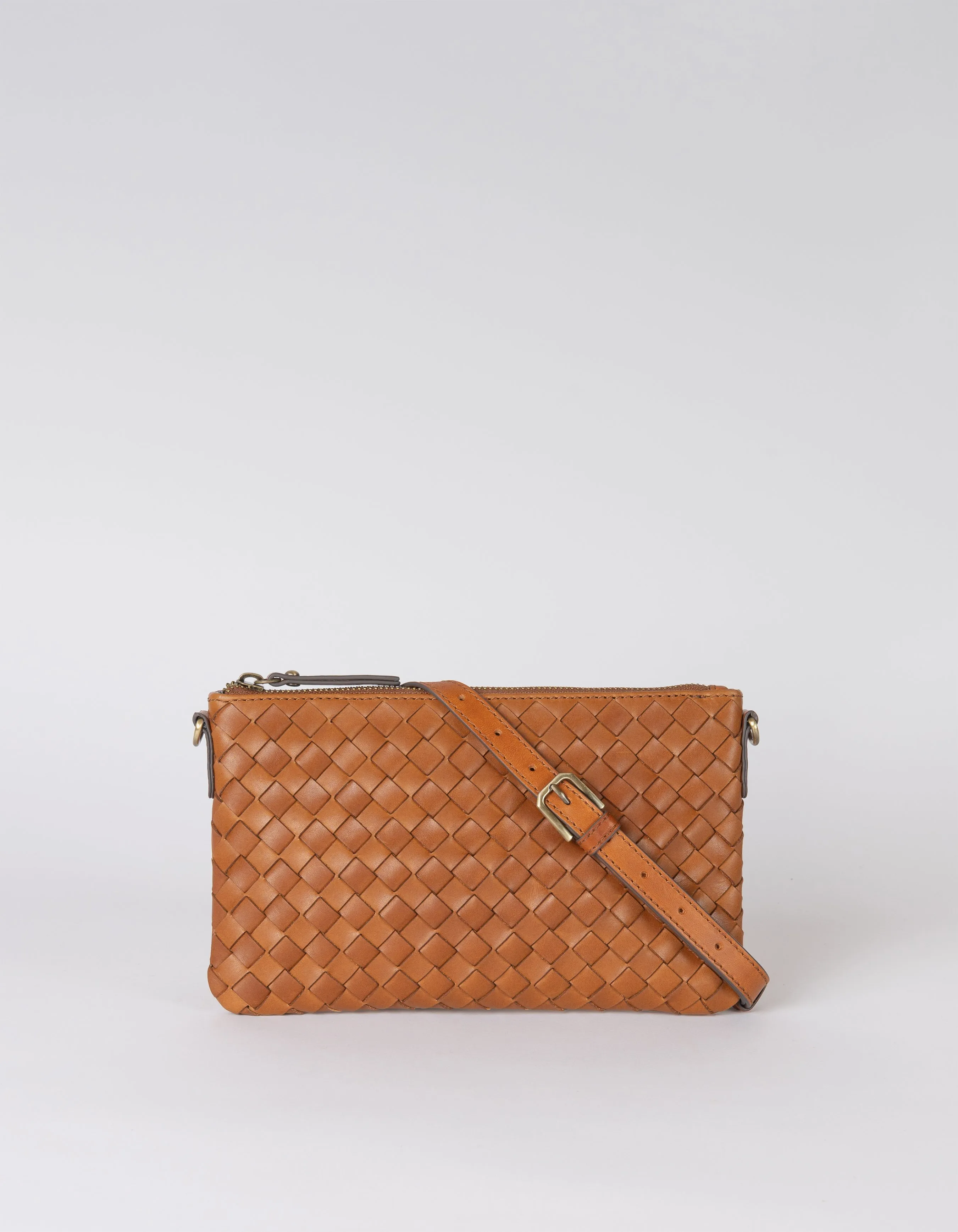 Lexi Cognac Woven Classic Leather sold by Ivalo.com
