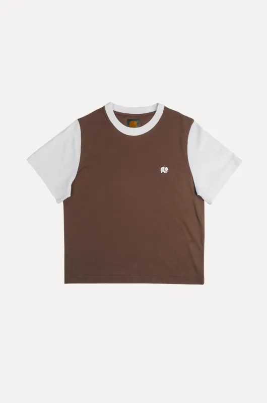 Women's Color Block T-Shirt Cocoa Brown sold by Ivalo.com