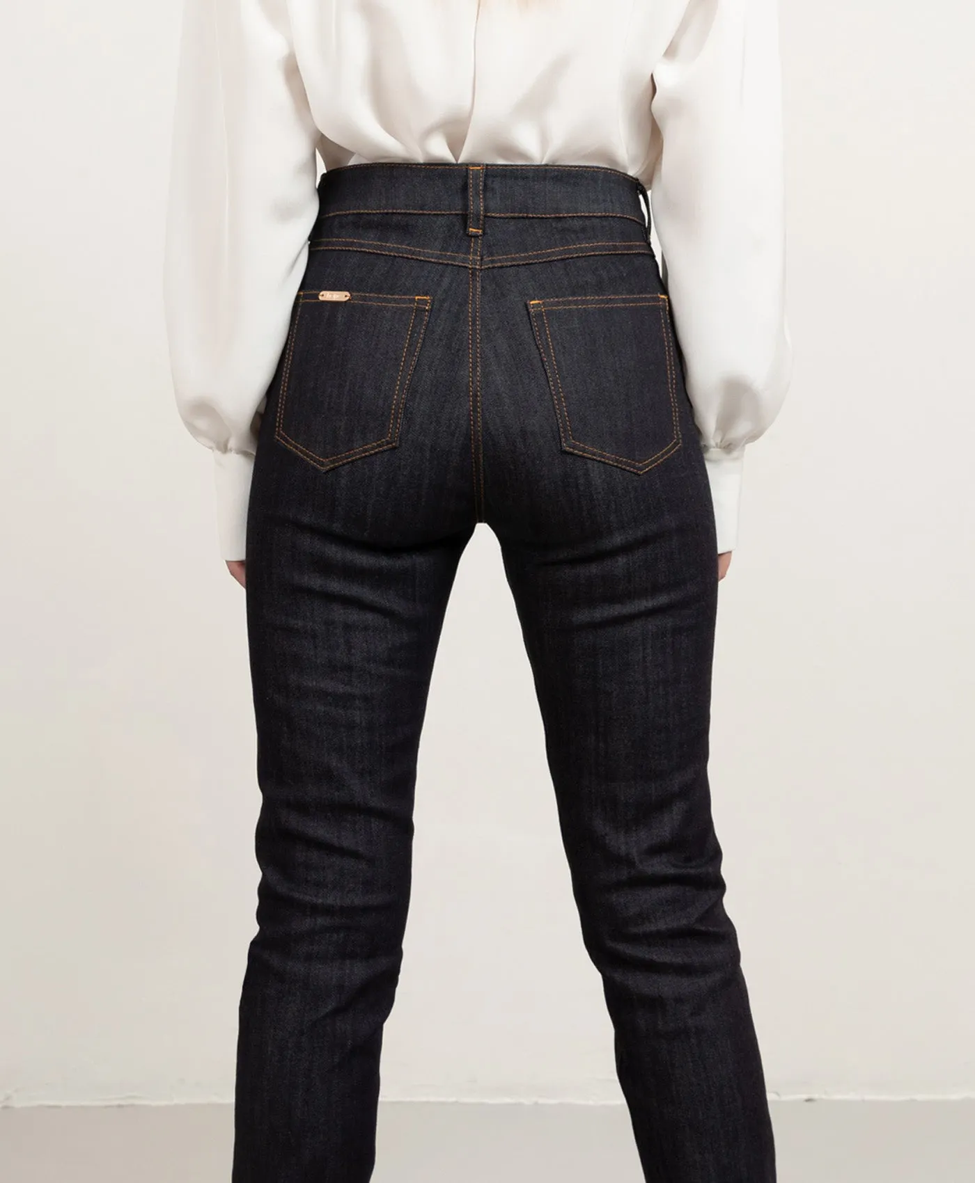 Cropped Denim Dark Blue & Tabacco Stitch sold by Ivalo.com product image thumbnail 2