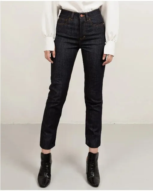 Cropped Denim Dark Blue & Tabacco Stitch sold by Ivalo.com