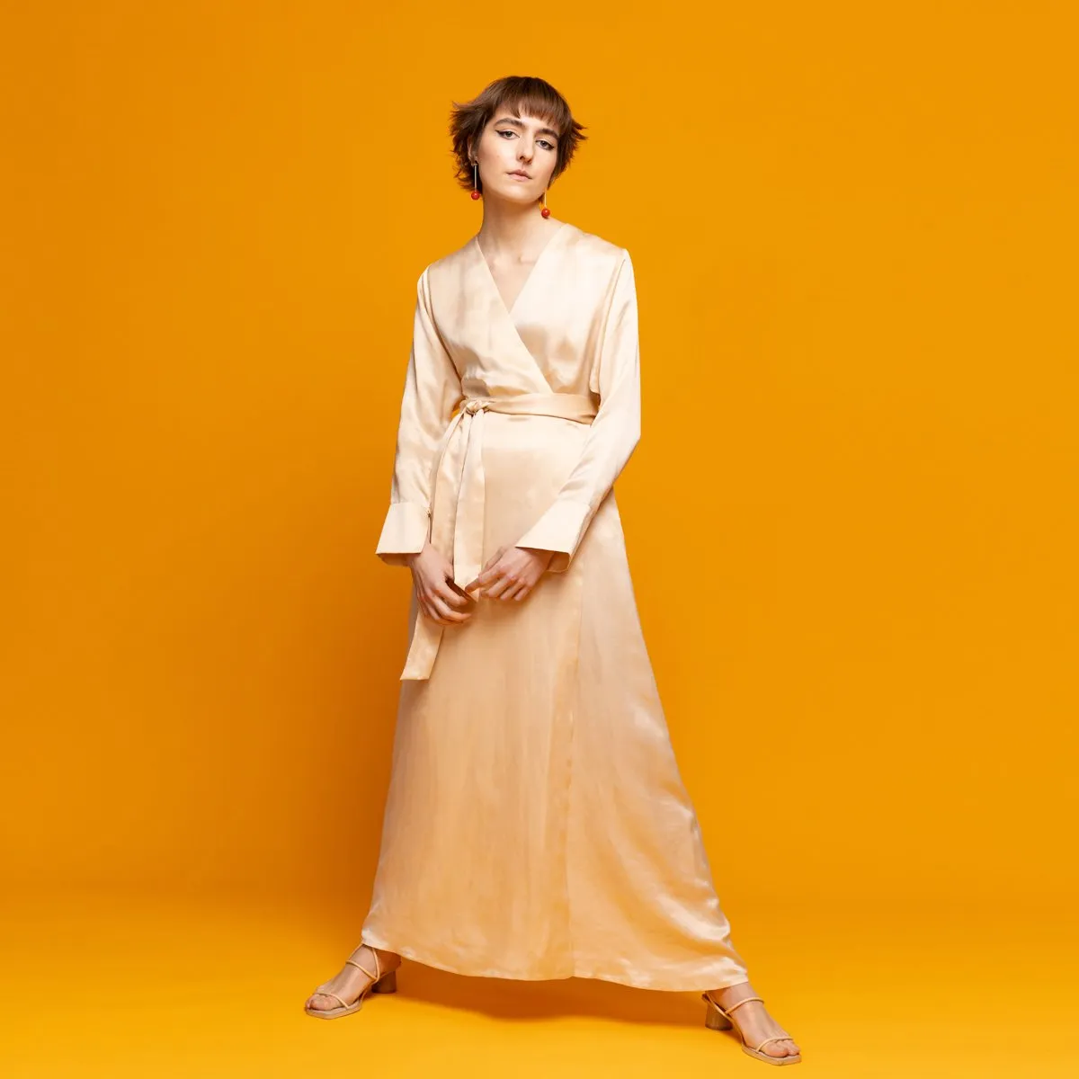 Maxi Wrap Dress Champagne sold by Ivalo.com product image thumbnail 4