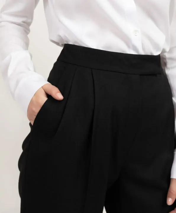 Long Pleated Wool Trousers Black sold by Ivalo.com product image thumbnail 4