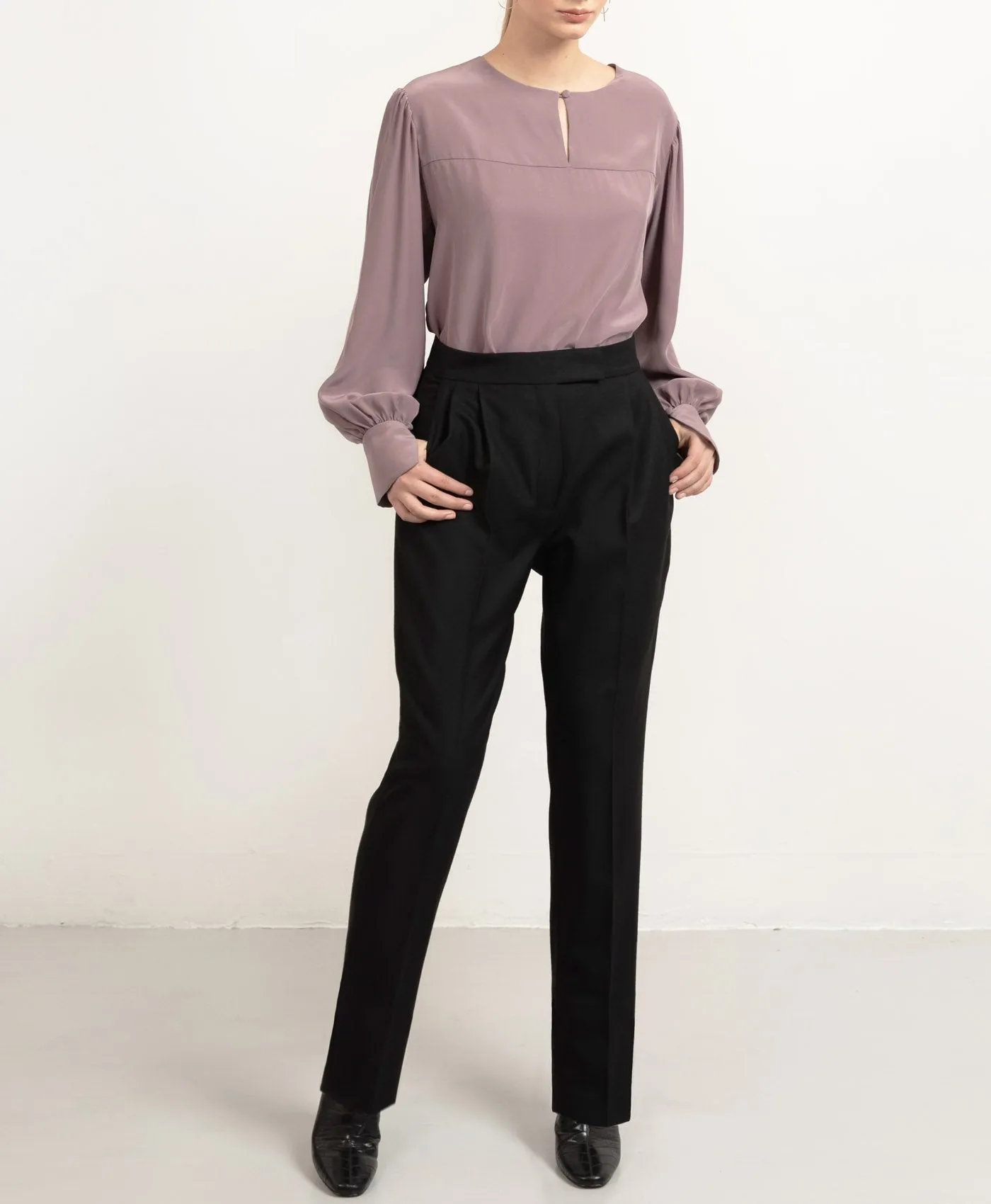 Long Pleated Wool Trousers Black sold by Ivalo.com product image thumbnail 3