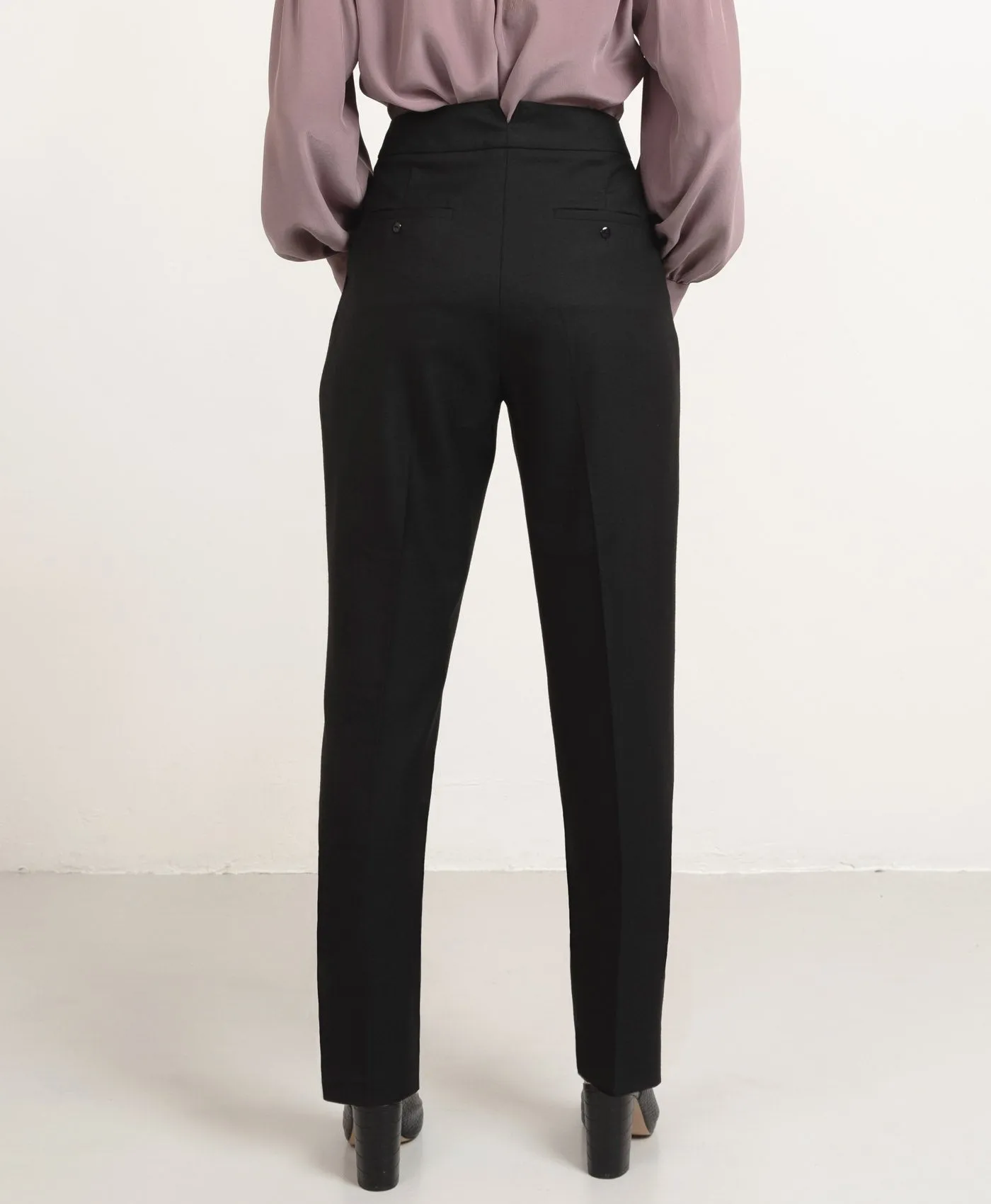 Long Pleated Wool Trousers Black sold by Ivalo.com product image thumbnail 2