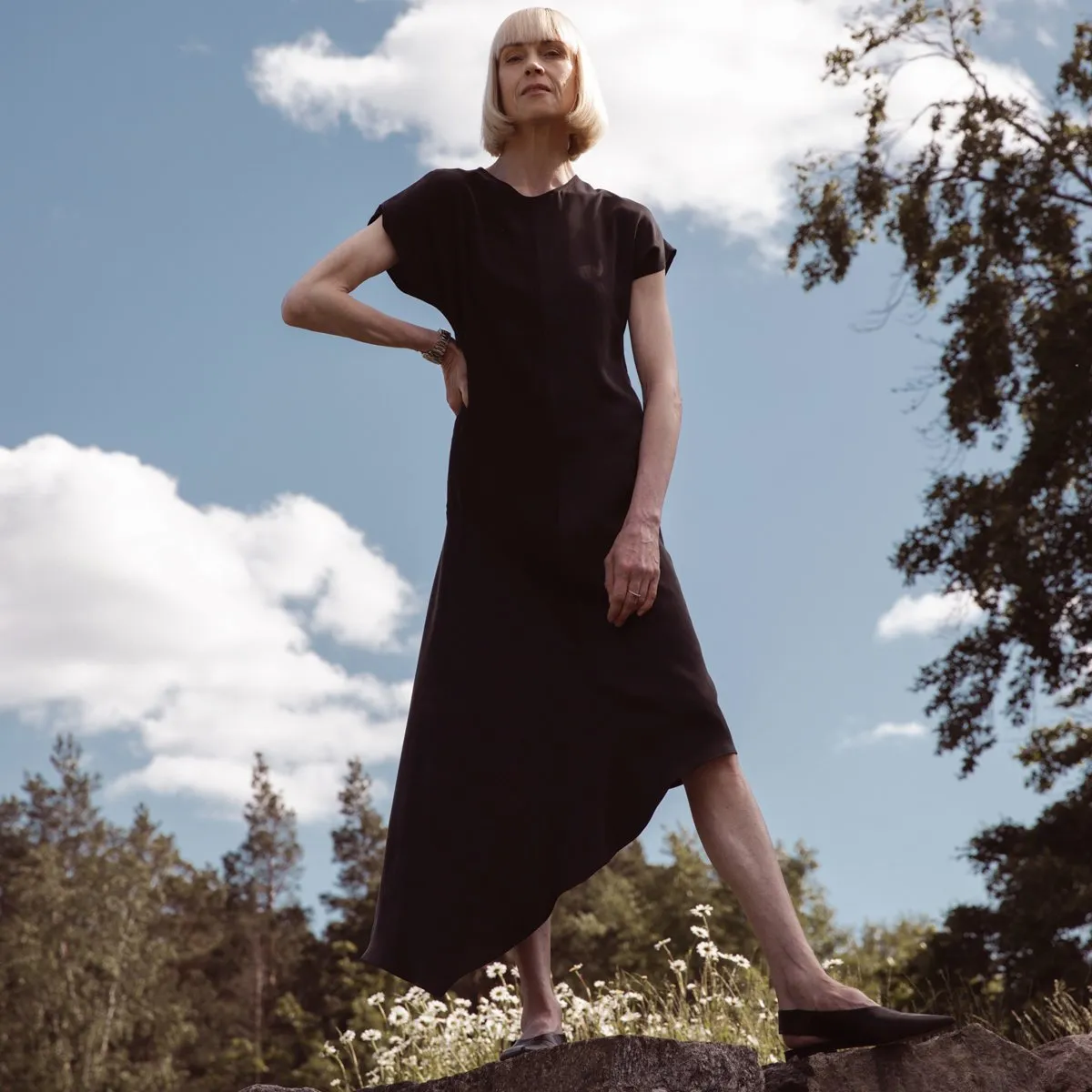 Dance Asymmetrical Silk Dress Black sold by Ivalo.com product image thumbnail 2