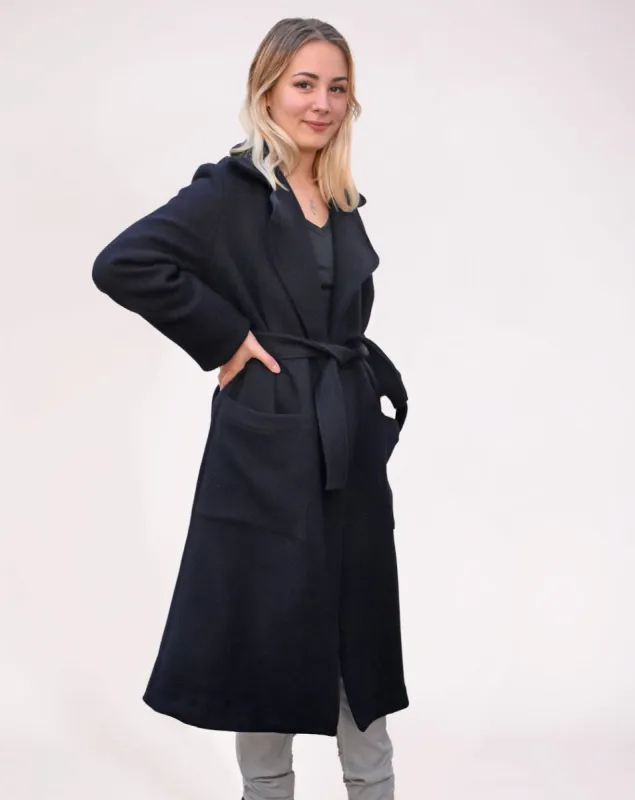 Zhara Wool Coat Dark Navy BLue sold by Ivalo.com
