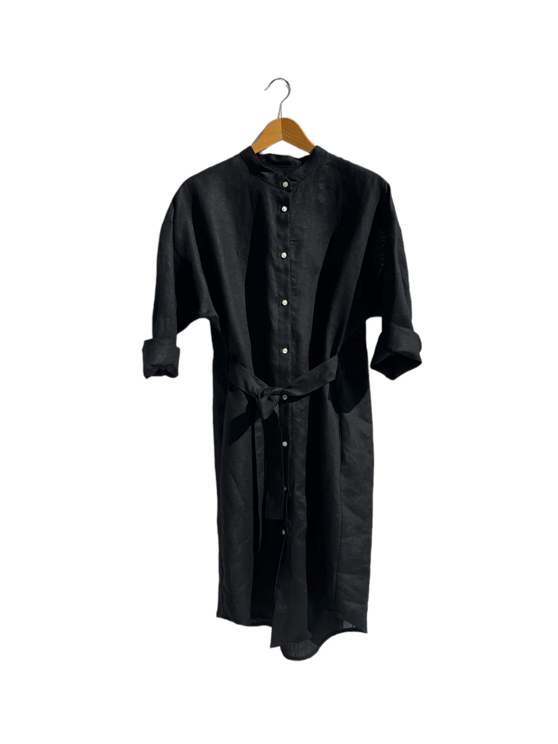 Oval Shirt Dress Winter Linen Black sold by Ivalo.com