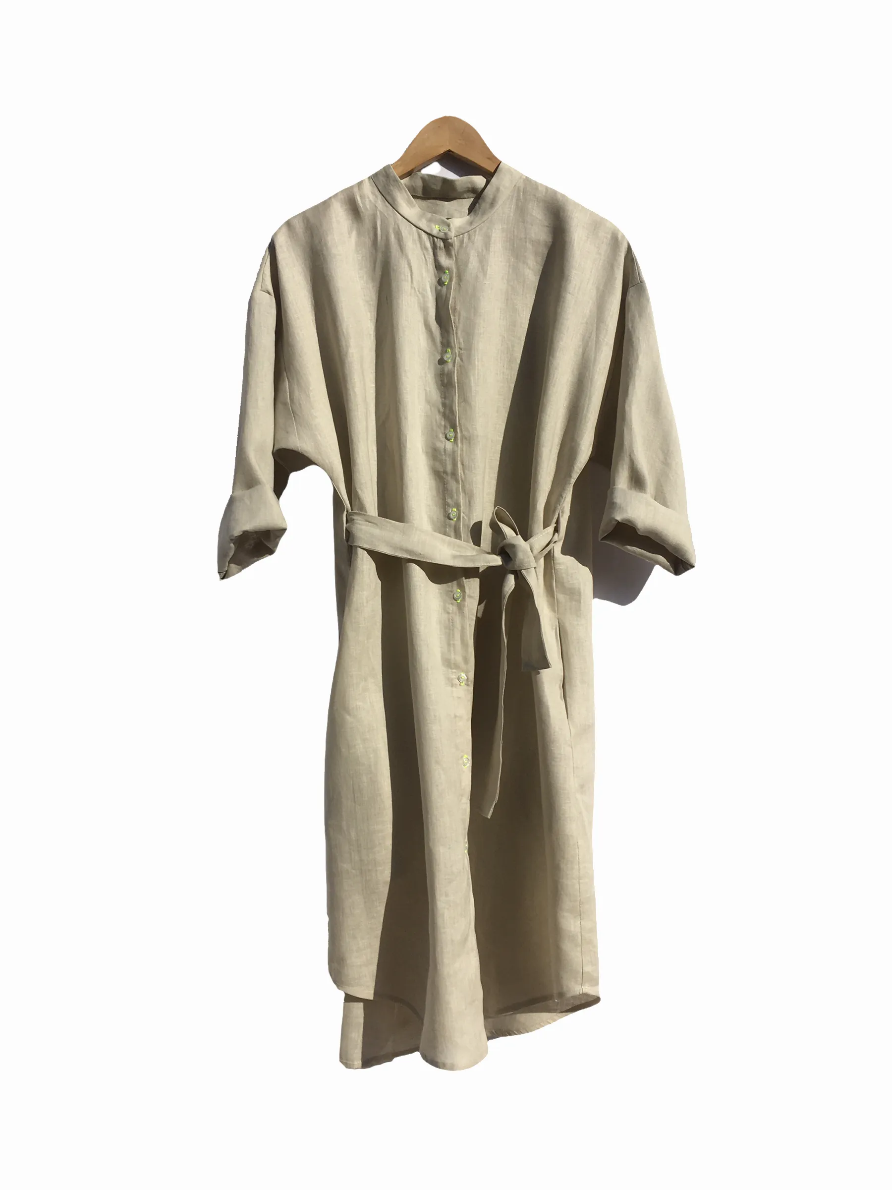 Oval Shirt Dress Winter Linen Beige sold by Ivalo.com