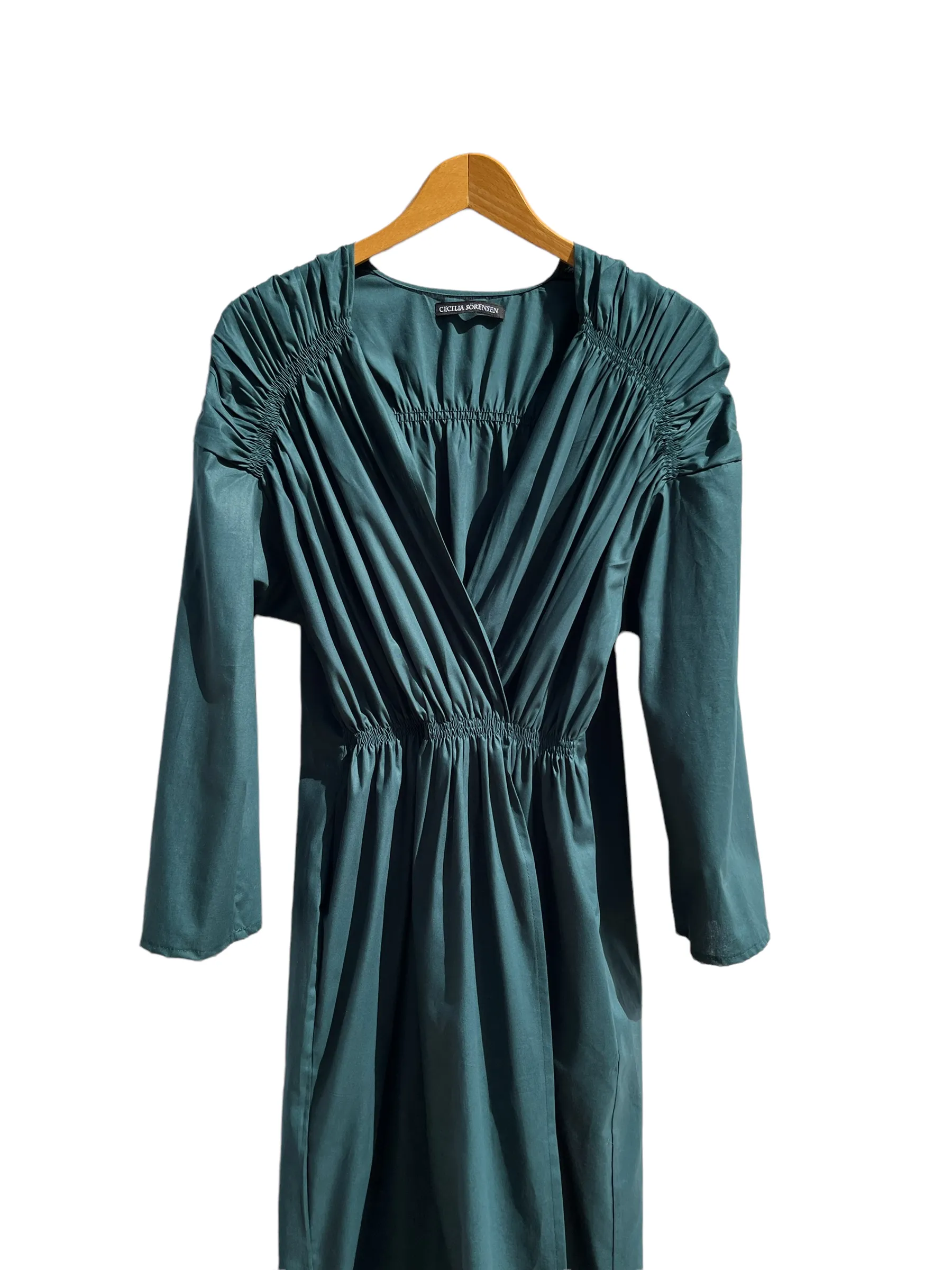 Wrap Dress Organic Green Poplin sold by Ivalo.com product image thumbnail 4