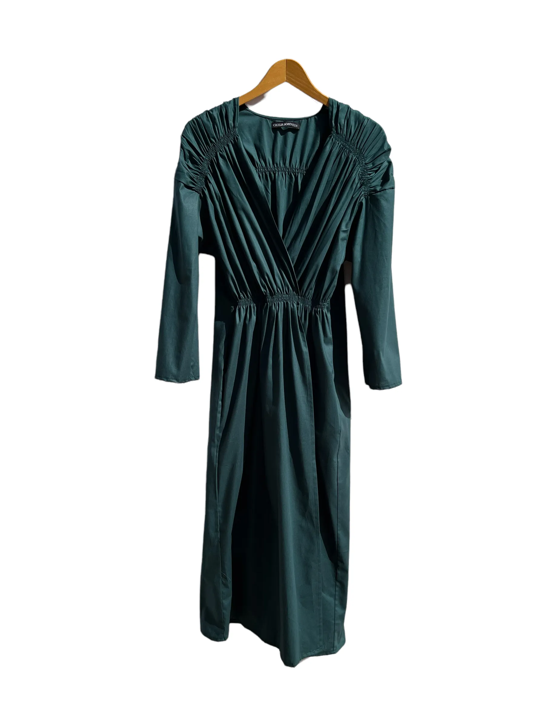 Wrap Dress Organic Green Poplin sold by Ivalo.com product image thumbnail 3