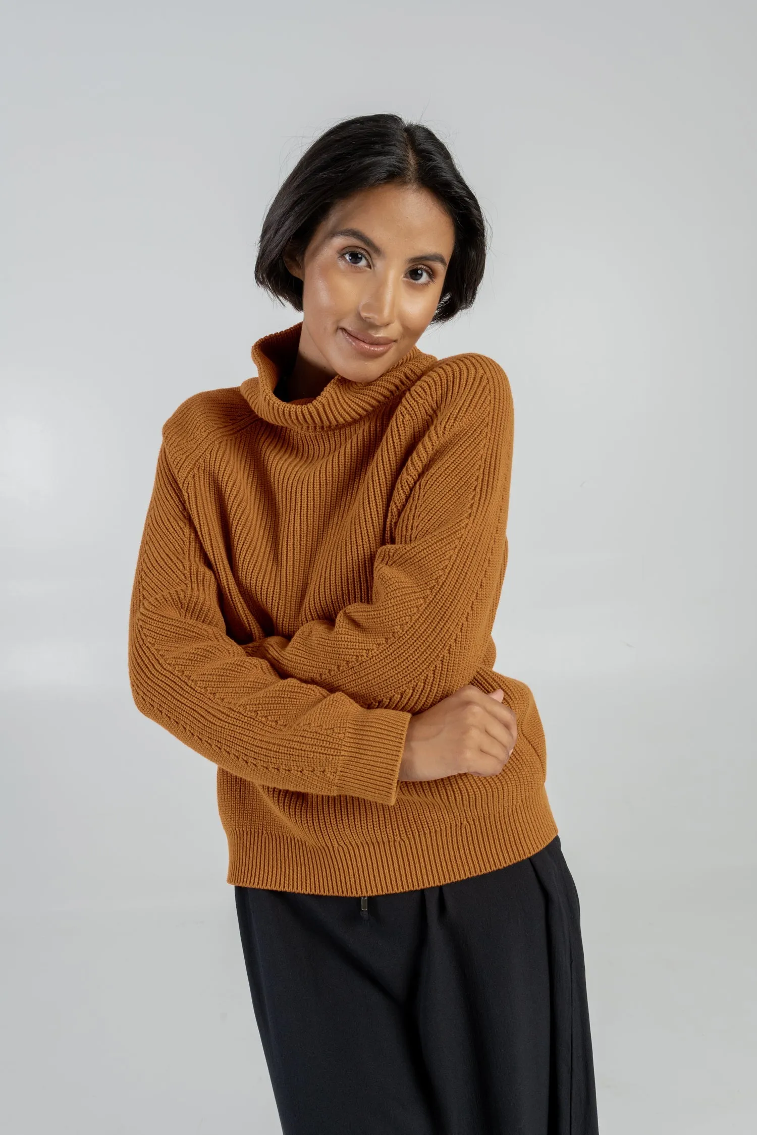 Organic Cotton Knitted Jumper Dark Honey sold by Ivalo.com product image thumbnail 2