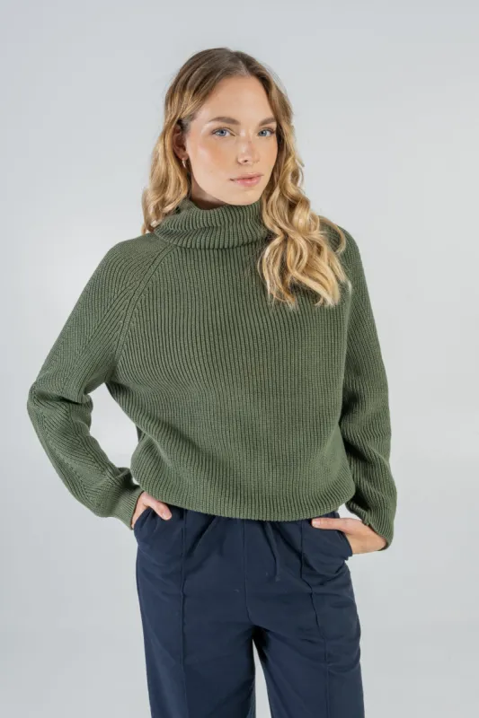 Organic Cotton Knitted Jumper Thyme Green sold by Ivalo.com