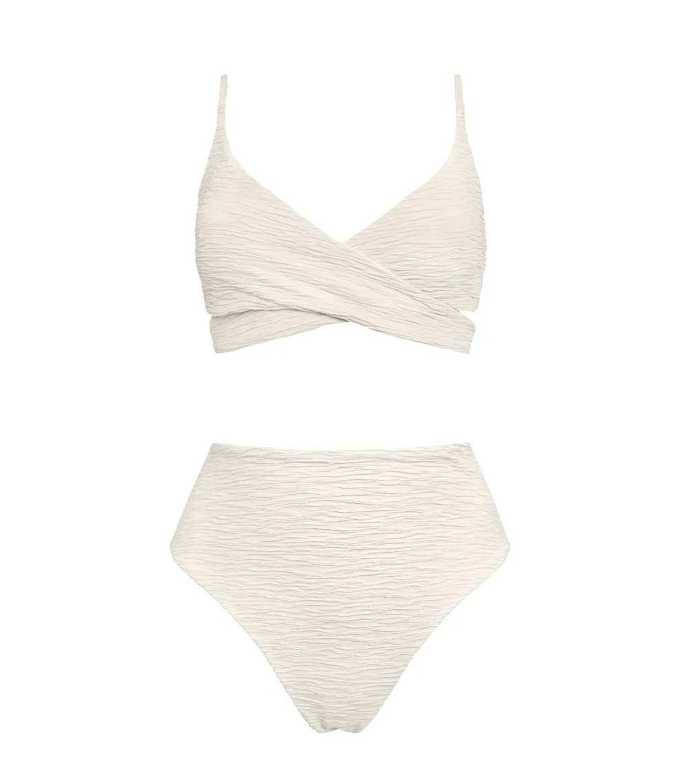 Jacquard Lin + Skyline High Bikini Set Cream sold by Ivalo.com