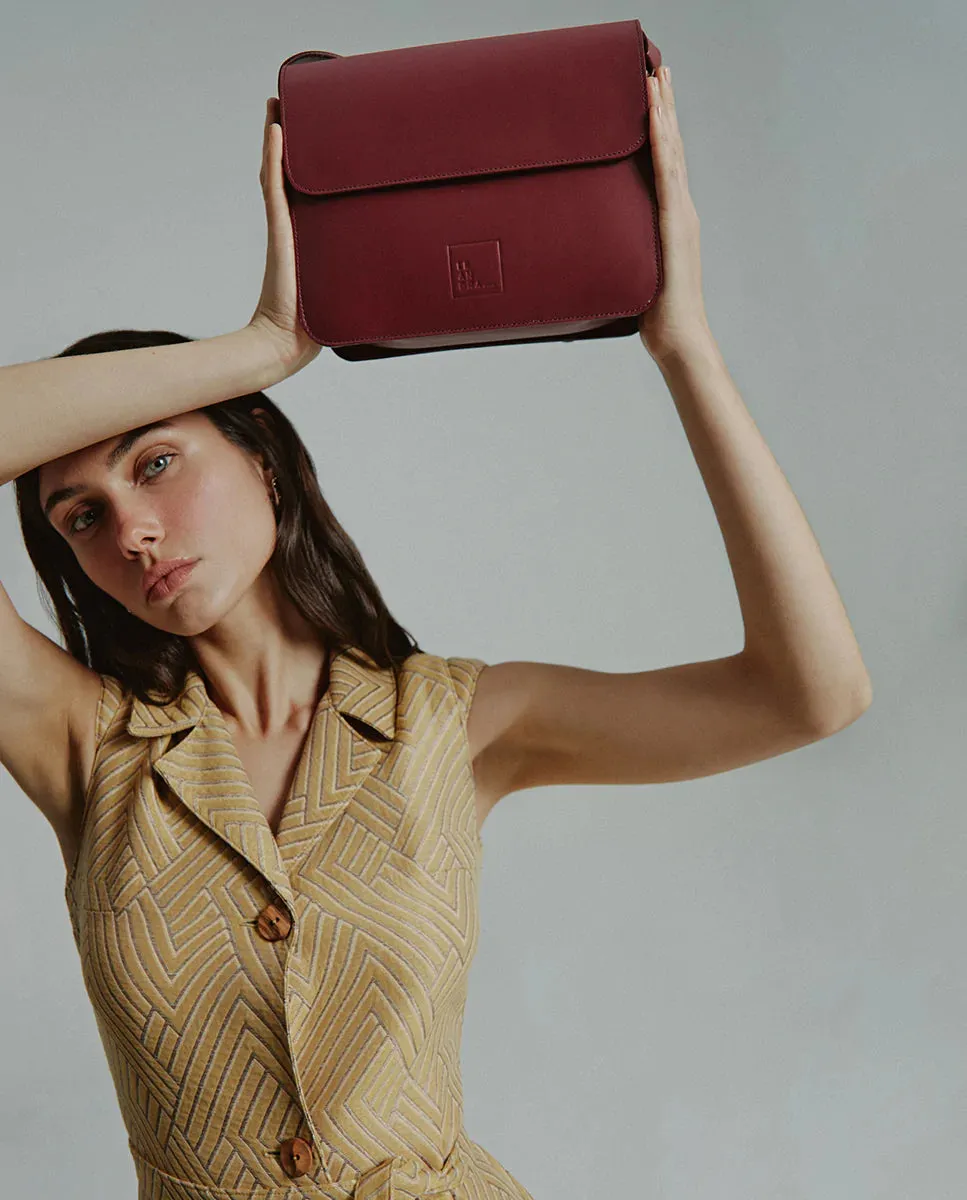 Square Shoulder Bag Burgundy sold by Ivalo.com product image thumbnail 3