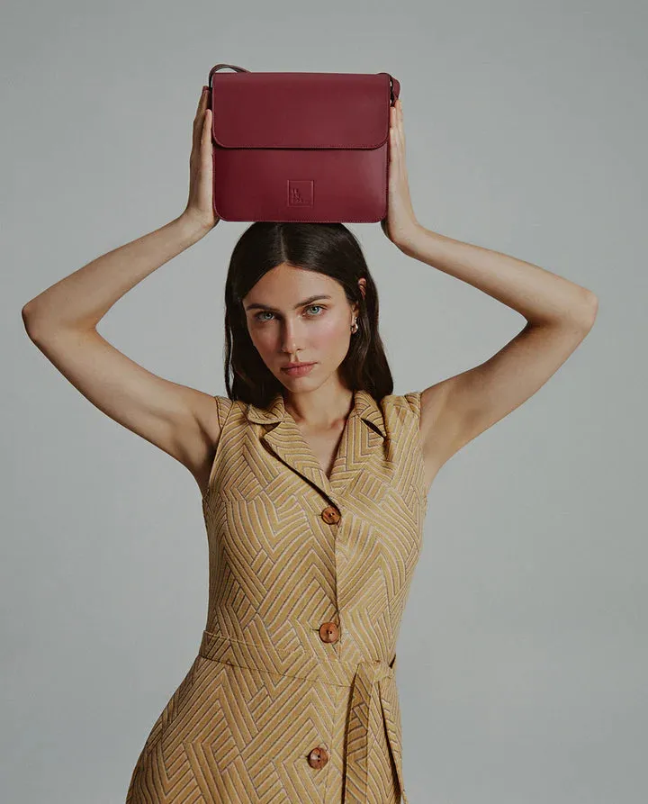 Square Shoulder Bag Burgundy sold by Ivalo.com product image thumbnail 2