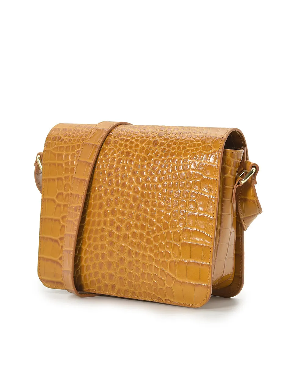 Squere Leather Shoulder Bag Camel sold by Ivalo.com product image thumbnail 4