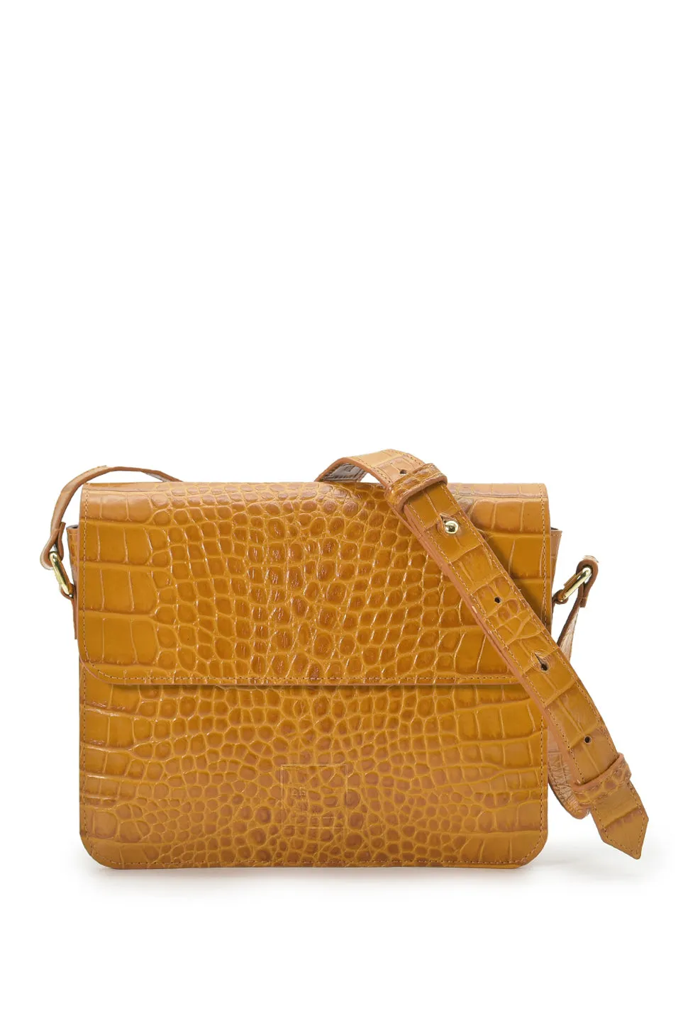 Squere Leather Shoulder Bag Camel sold by Ivalo.com