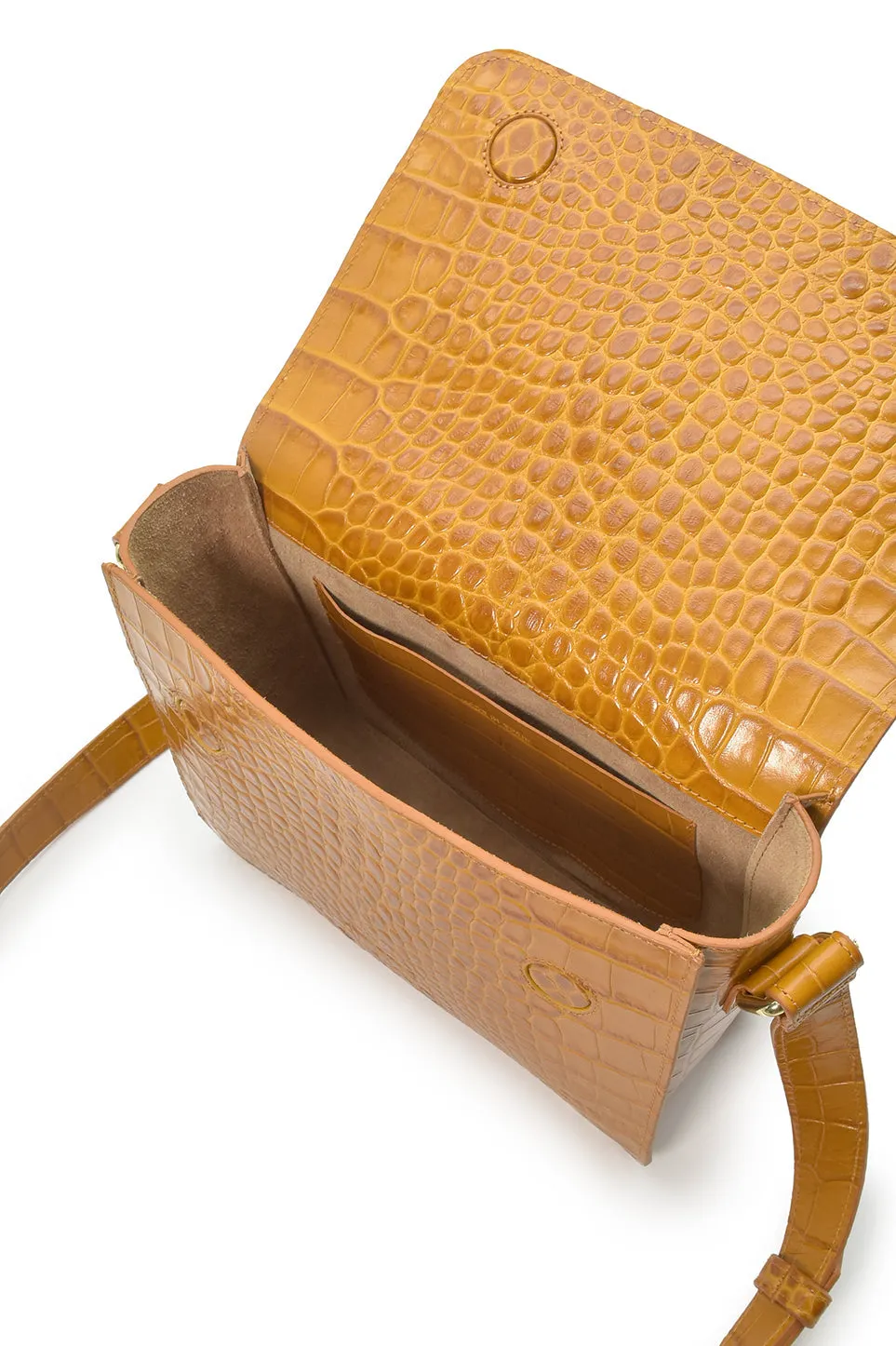 Squere Leather Shoulder Bag Camel sold by Ivalo.com product image thumbnail 5